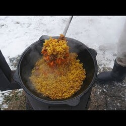 МАКАРОНЫ ПО ТАТАРСКИ В КАЗАНЕ НА КОСТРЕ