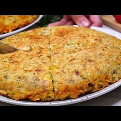 Картофельный пирог на сковороде.