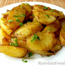 Румяная картошечка в соевом соусе, запечённая в духовке