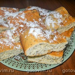 Корж с маком и орехами к чаю. Рецепт с фото