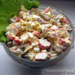 Рецепт: Салат с сухариками "Королевский" на RussianFood.com