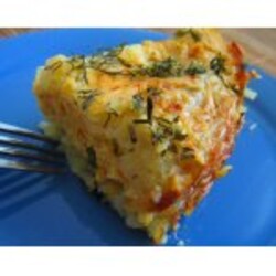 Запеканка из тертого картофеля с рыбным фаршем