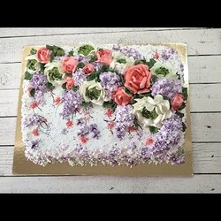 Быстрое украшение БОЛЬШОГО торта без выравнивания ! Самыми ПРОСТЫМИ НАСАДКАМИ! Украшение БЗК!