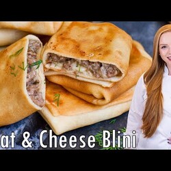EASY Meat & Cheese Stuffed Blini Recipe - Russian Appetizer Recipe!