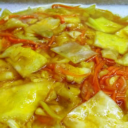 Желтая капуста по-корейски быстрого приготовления