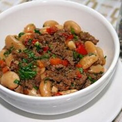 Белая фасоль в мясном соусе, пошаговый рецепт с фото