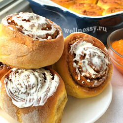 Тыквенные булочки с корицей и орехами (постные/веган)
