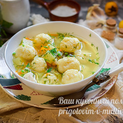 Суп с сырными шариками+++