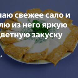 Трецветная закуска из свежего сала