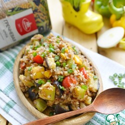 Гречка с овощным рагу "А-ля писто"