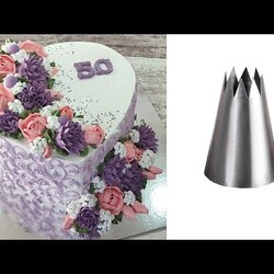 украшение БОЛЬШОГО торта СЕРДЦЕ простыми насадками! Торт на юбилей! Украшение белковым кремом