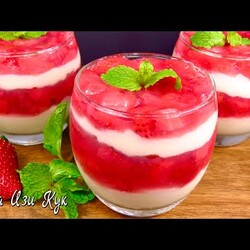 НЕЖНЫЙ ДЕСЕРТ в стакане Заварной крем c клубникой Без выпечки Без сливок Без желатина Люда Изи Кук