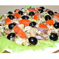 Быстрый салатик без майонеза.