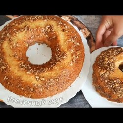 Кекс на кефире, с грецкими орехами