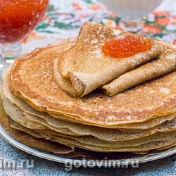 Заварные ржаные блины на кефире. Рецепт с фото