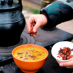 Гороховый суп с копченостями в афганском казане!