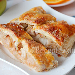 Яблочный штрудель из слоеного теста