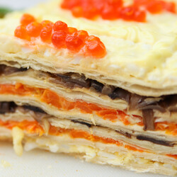 Закусочный торт наполеон на новый год 2021