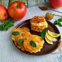 Рисовые оладьи с яблоками, рецепт без глютена, вегетарианский, постный