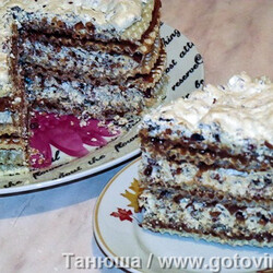 Вафельный тортик с безе. Рецепт с фото