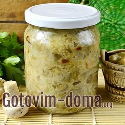 Баклажаны с грибной приправой и майонезом на зиму, рецепт с фото