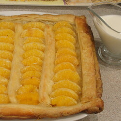 Пирог с мандаринами и кремом сабайон