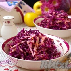 Салат из краснокочанной капусты с яблоком - 6 пошаговых фото в рецепте