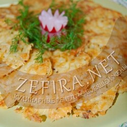 Оладьи из вермишели с шампиньонами