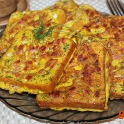 Тосты на завтрак как пицца - пошаговый рецепт с фото