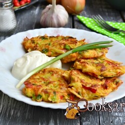 Оладьи из овощей с куриным фаршем фото рецепт приготовления