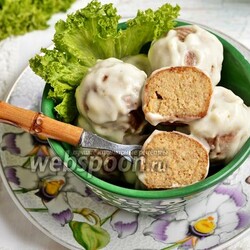 Грибные крокеты в сметанном соусе