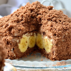 Торт Норка крота - 6 рецептов с бананами, бисквит, с фото пошагово