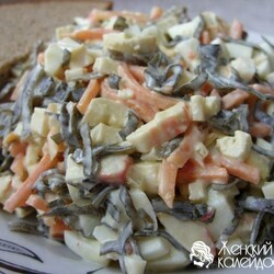 Салат "Соломка" с кукурузой и колбасой