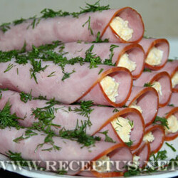 Рецептус – Кулинарные Блюда  » Архив блога   » Закусочные рулеты из ветчины с сыром