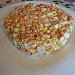 Салат с копченой курицей и морковью по-корейски