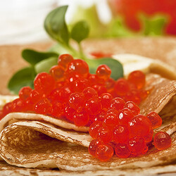 Рецепт классических блинов с имитированной икрой ТМ Золотое море