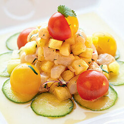 Севиче из ананаса с морским гребешком