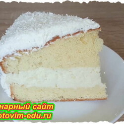 Торт рафаэлло из бисквитных коржей. Видео рецепт