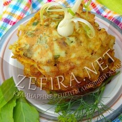 Оладьи из щавеля и шпината с сыром и зеленью