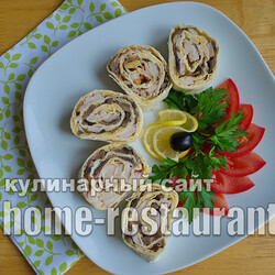 Лаваш с начинкой «Кумушка» с грибами и копченой курицей - Домашний Ресторан