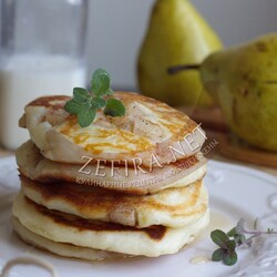 Вкусные оладьи с грушей