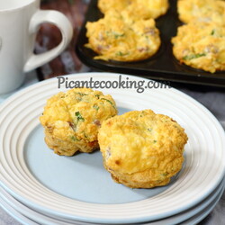 Белковые маффины с ветчиной и сыром