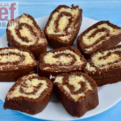 Шоколадный рулет с кокосовой начинкой без выпечки / Десерт / Рецепты / Шеф-повар – простые и вкусные кулинарные рецепты, фото-рецепты, видео-рецепты