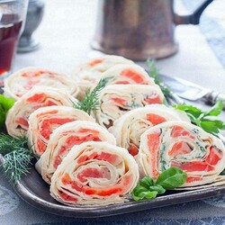 20 очень вкусных рулетов из лаваша с красной рыбой