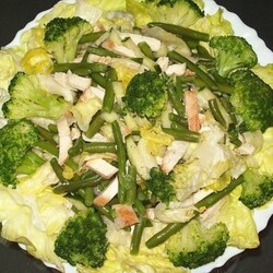 Зеленый салат с курицей