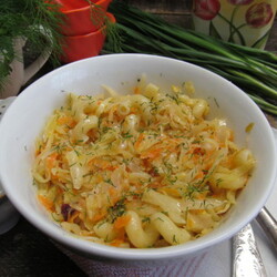 Ленивые вареники — капуста с макаронами