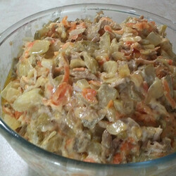 Салат Обжорка - рецепт приготовления в домашних условиях