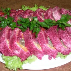 Классическая сельдь под шубой рулетом