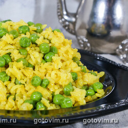 Рис с зеленым горошком. Рецепт с фото