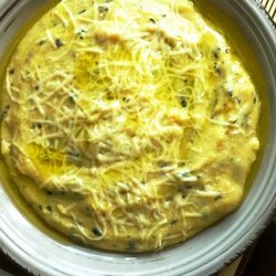 Кремовая полента с чесночно-базиликовым маслом, пошаговый рецепт с фото